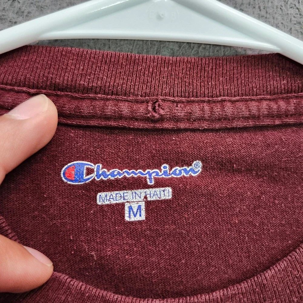 Champion Harvard University T-Shirt Maroon Mens Medium Short Sleeve Logo 12020 - Picture 2 of 6